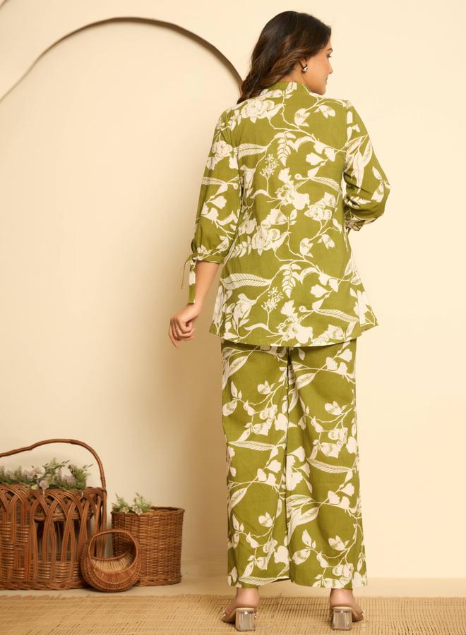 KASYA Green Printed Cotton Co-ord Set - Image 5